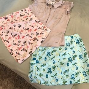 2 Columbia girls skirts & Columbia shirt